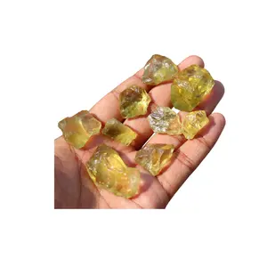 100% Natural Topaz Citrine Stone / Yellow Quartz Crystal Gemstone Bulk Raw Stone For Jewelry Making Uses