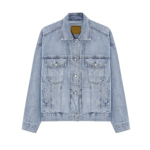 2025แจ็กเก็ตยีนส์วินเทจของผู้ชายทรงโอเวอร์ไซส์และเสื้อแจ็กเก็ตฤดูใบไม้ร่วงมีลายเย็บปะติดและสไตล์กางเกงยีนส์ - Product Image 4