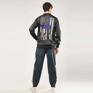 Personalizado XXL cremallera-Up hombres Jogger conjuntos de alta calidad de secado rápido transpirable ropa de gimnasio 100% algodón sublimación impresa invierno - Product Image 3