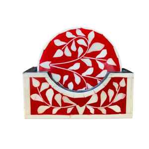 Juego de Posavasos Artesanales de Hueso con Incrustaciones, Impresión UV, Elegantes y Decorativos para Bebidas, Decoración del Hogar, Recuerdos de Boda, Regalos - Product Image 1