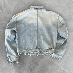 Taux raisonnable femmes Logo personnalisé couleur léger Denim veste automne tissé respirant lavé solide motif veste - Product Image 6