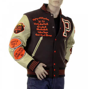 100% Cachemira pura bordado personalizado Reversible invierno hombres Letterman Varsity chaqueta de alta calidad - Product Image 4