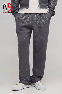 ชุดเซ็ตแทรคสูทผู้ชาย ฤดูใบไม้ร่วง ผ้าฝ้าย 100% แฟชั่นสตรีทแวร์  คุณภาพสูง ขายส่ง แบบใหม่  รับสกรีนลายตามสั่ง  ตกแต่งด้วยคริสตัล - Product Image 2