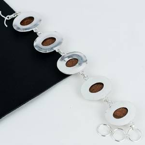 Natural Sunstone <b>Bracelet</b>, 925 Sterling Silver <b>Bracelet</b>, Gemstone <b>Bracelet</b>, Statement <b>Bracelet</b>, Adjustable , <b>Boho</b> <b>Bracelet</b> - Product Image 3