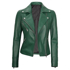 Veste en cuir véritable respirante de haute qualité pour dames avec logo personnalisé Motocyclette d'hiver et vêtements décontractés - Product Image 1