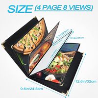 Custodia per Menu ristorante a 4 pagine a 8 pagine 8.5x11 cartella nera trasparente per Bar e caffè realizzata in carta finta pelle