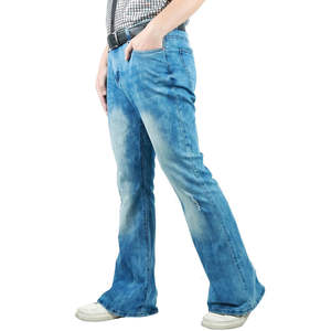 Pantalones de mezclilla informales elásticos personalizados para hombre, 100% algodón, moda recta, estilo de calle, decoración bordada, lavado de colores - Product Image 2