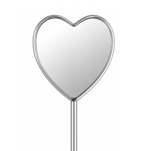 Heart Shaped Handheld <b>Mirror</b> Dual Sided Metal Frame Chrome Finish Floral Design Makeup <b>Mirror</b> - Product Image 5