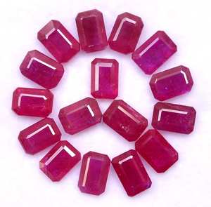 Excellente qualité 100% rubis naturel octogone coupe Lot 16 pièces 11.63 Ct Mozambique calibré pierres précieuses en vrac à des prix abordables - Product Image 4