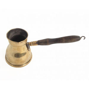 Brass Turkish Cezve <b>Coffee</b> Pot with Wooden Handle - Product Image 4
