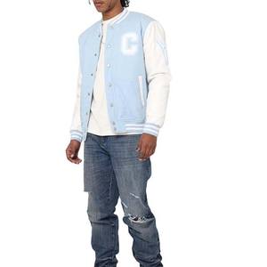 Chaqueta acolchada de baloncesto Unisex de diseño superior, chaquetas de béisbol con cuello con capucha de cuero de lana de calidad superior - Product Image 3