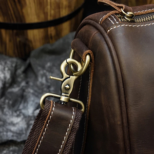 Genuine Leather Weekender Duffel Bag with Zipper Closure for Travel and Everyday Use - Product Image 2