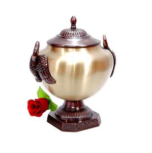 Urne funéraire en céramique rustique émaillée faite à la main avec couvercle de luxe, urne commémorative pour adulte, fabricant OEM en gros. - Product Image 5