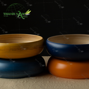 ชามไม้ไผ่สานแบบเป็นมิตรต่อสิ่งแวดล้อม ผลิตในเวียดนาม ปี 2025 ขนาดเส้นผ่านศูนย์กลาง 30 ซม. หลายสี แบบใช้แล้วทิ้ง สำหรับเสิร์ฟสลัด งานเลี้ยงแบบคลาสสิก ยี่ห้อ Thanh Nam - Product Image 3