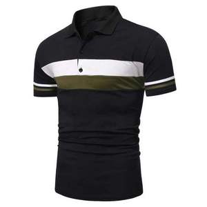 เสื้อโปโลสำหรับผู้ชายเสื้อถักลายทางสีตัดกันลำลองสำหรับผู้ชายเสื้อเชิ้ตถักแบบยุโรปอเมริกัน - Product Image 2