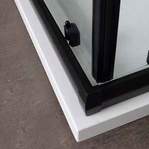 Mampara de Ducha con Perfil Negro Mate y Vidrio Transparente de 90x90 cm, Puertas de Ducha de Techo de Alta Calidad de 190 cm de Altura - Product Image 3