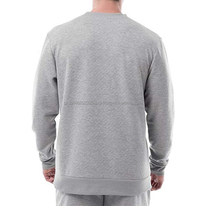 เสื้อสเวตเตอร์ของผู้ชายเสื้อสวมหัวคอลูกเรือผ้าฟลีซจัมเปอร์ใส่สบายปักลายสีพื้นสำหรับฤดูใบไม้ร่วงและฤดูหนาว - Product Image 2