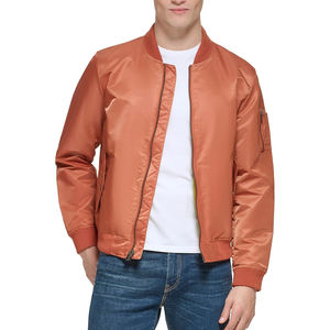 Veste bomber en satin personnalisée à la vente chaude, veste en satin pour hommes, taille plus, vêtements décontractés, veste en satin brillante - Product Image 1