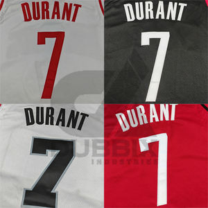 Venta al por Mayor de Ropa para Hombre Nueva Colección 2025 # Camiseta de Baloncesto de Kevin Durant de los Houston, Número 7, Roja, Bordada, Estilo Swingman - Product Image 5