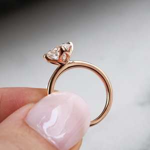 7mm Cut Moissanite Diamond Engagement <b>Ring</b> | Classic <b>Solitaire</b> Bridal Wedding <b>Ring</b> | Sterling <b>Silver</b> 18K Rose Gold Plating <b>Ring</b> - Product Image 3