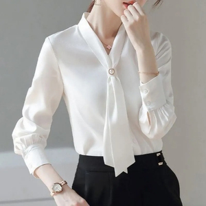 เสื้อผู้หญิงผ้าฝ้ายลำลองแขนสั้นคอปกพับลงไซส์ใหญ่พิเศษโลโก้ด้านหน้าเสื้อสไตล์สตรีท - Product Image 2