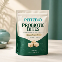 PEITEBIO Friandises Probiotiques Lyophilisées pour Chiens et Chats Saveur Poulet et Yaourt 120g Sachet Marque Privée OEM ODM