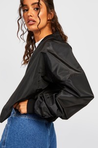 La última chaqueta Bomber de satén de invierno transpirable de alta calidad para mujer, diseño informal, estilo de punto, teñido liso, impermeable a prueba de viento - Product Image 4