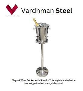 Cubo de vino de acero inoxidable con soporte, soporte de vino Elegance, soporte de vino Chill Master, soporte de lujo Chateau, soporte de frío y servicio - Product Image 2