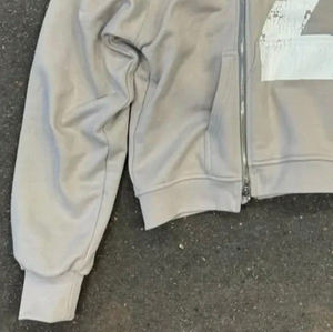 2025 High Quality Customized Side Zipper <b>Zip</b> up Vintage Washed Screen Printed Loose Boxy Oversized Zipper <b>Pocket</b> Man <b>Hoodie</b> - Product Image 2