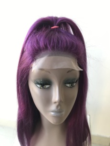 Soyeux Doux 4x4 Violet Droite Cuticule Aligné Raw Remy Vierge Vendeurs Humain En Gros Temple Indien 100% Perruque De Cheveux Non Transformés - Product Image 3