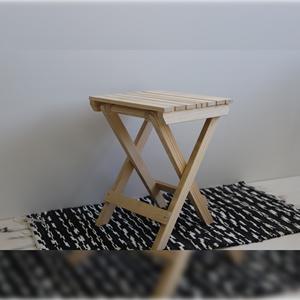 Sgabello da Pescatore WELL HOME in Legno Grezzo, Sedia da Giardino 33x22x36 cm - Product Image 5