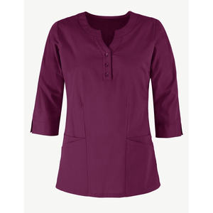 Ensemble de blouses médicales pour femmes, tissu extensible à séchage rapide de haute qualité, haut à col rond, pantalon cargo, uniforme médical pour infirmières et médecins, ensembles de blouses médicales en gros - Product Image 4