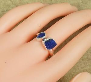 แหวนพลอยแซฟไฟร์ตัดหลายจุดทำด้วยมือปรับได้925เงินสเตอร์ลิงทำด้วยมือของขวัญคริสต์มาส - Product Image 2