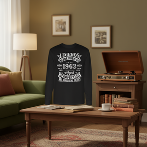 T-shirt a maniche lunghe Legends Born In 1963, perfettamente invecchiata, tutte le parti originali, girocollo unisex per adulti - Product Image 3