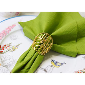 Exclusive Quality <b>Hammered</b> Metal Napkin Ring Vintage Design Gold Plated Napkin Ring Islamic Festive Eid Napkin Ring and <b>Holder</b> - Product Image 5