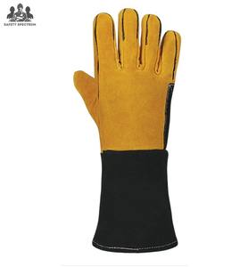 Gants de soudage sportifs en cuir vintage de haute qualité, personnalisables avec logo et couleur, écologiques, respirants, quatre doigts, vente en gros - Product Image 3