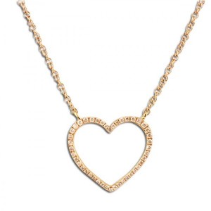 2025 nouveaux bijoux fins à la mode en forme de coeur 18K Rose or massif naturel coupe ronde diamant pendentif collier pour cadeau de la saint-valentin - Product Image 1