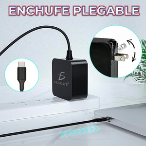 Adattatore Universale Type C a Doppia Porta 65W, Design Quadrato con Spine US UK EU, Tensione di Uscita 5V/2.4A a 20V per Desktop e Auricolari - Product Image 3