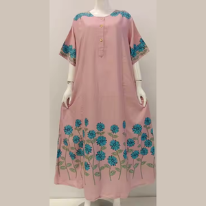 Robe Abaya Modeste pour Femmes, Longueur au Sol, Taille Jumbo, Manches Courtes, pour la Prière Quotidienne, Style Simple et Tendance, Tissu Frais - Product Image 4