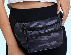 Sac banane à fermeture éclair imprimé camouflage, sac banane tendance, sac banane fait main, sacs bandoulière pour voyages, vente en gros OEM, MOQ faible - Product Image 3