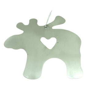 Décoration de Noël ensemble de 3 rennes suspendus en métal placage d'étain tenture murale en fer de taille moyenne pour la décoration de la maison - Product Image 1