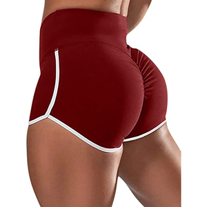 Shorts de yoga pour femmes à taille croisée solide, très vendus, légers, respirants, à séchage rapide, taille haute, shorts de sport de type cycliste - Product Image 1