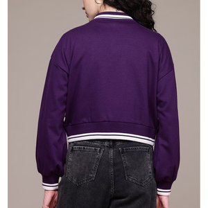Blouson universitaire élégant pour femmes manches polaires mélange de laine premium vêtements d'extérieur élégants bombardier letterman brodé personnalisé à la mode - Product Image 5