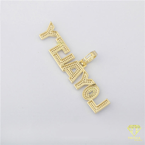 Hip Hop Bling diamante estilo rodio plateado plata Iced carta colgante encanto joyería hecha a mano - Product Image 2