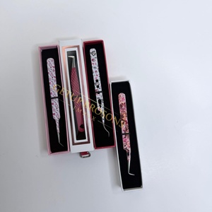 High Quality GETUP BROSONS IMPEX GBI-EET 90/curve/isolation Stainless Steel <b>Silver</b>/Red/Gold Colors Smooth Eyelash Tweezers - Product Image 6