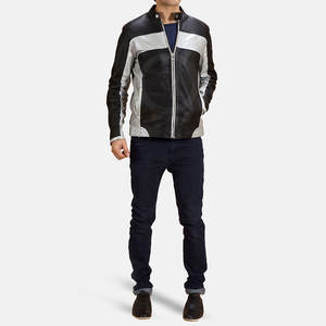 Veste en cuir design personnalisé Veste en cuir de couleur unie pour hommes Streetwear Vestes en cuir pour hommes - Product Image 4