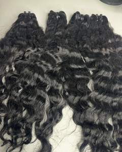 Venta al por mayor de extensiones de cabello humano indio virgen, extensiones de Peluca de trama de máquina, colección de templo, Exportación de fábrica - Product Image 1