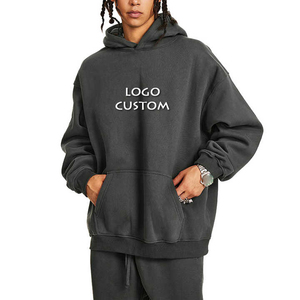 Nouveau produit américain décontracté goutte épaule lâche hommes sweats à capuche mode de rue basique à capuche Plus polaire hommes sweats à capuche - Product Image 3