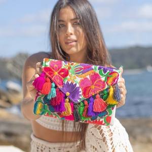 Broderie UNIQUE, style bohème, broderie de perles, pochette de soirée, design fantaisie, doublure, vente en gros - Product Image 2