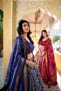 Adorn <b>yourself</b> in the artistry of Tussar silk and the mesmerizing allure of ikkat Patola prints with this season - Product Image 6